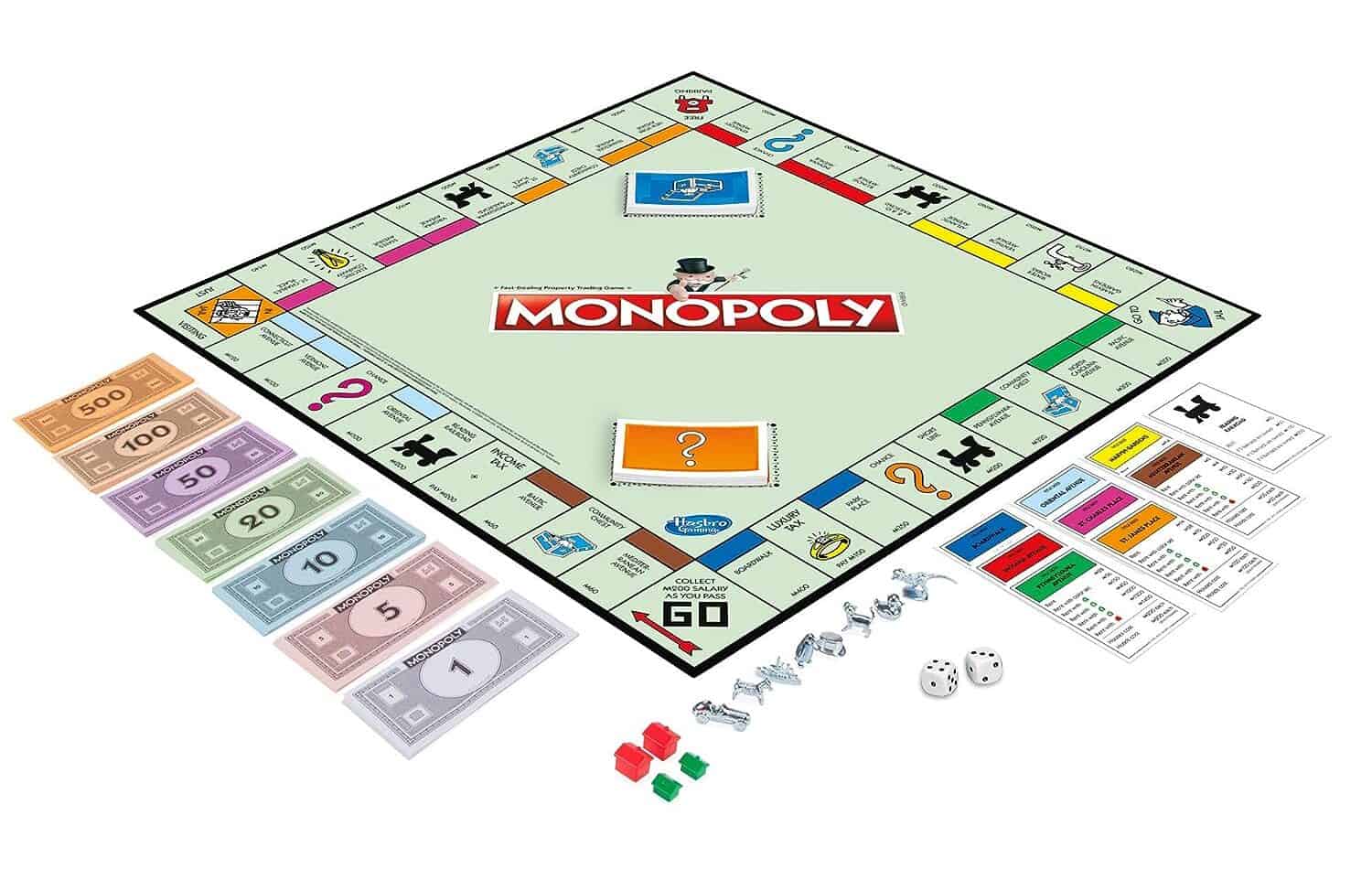 monopoly game board and components